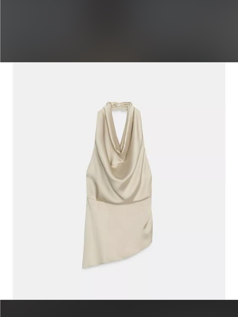 Zara Cream Draped Halter Satin Top